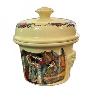 Vintage French Sarreguemines Obernai Foie Gras Terrine / Artwork by Henri Loux